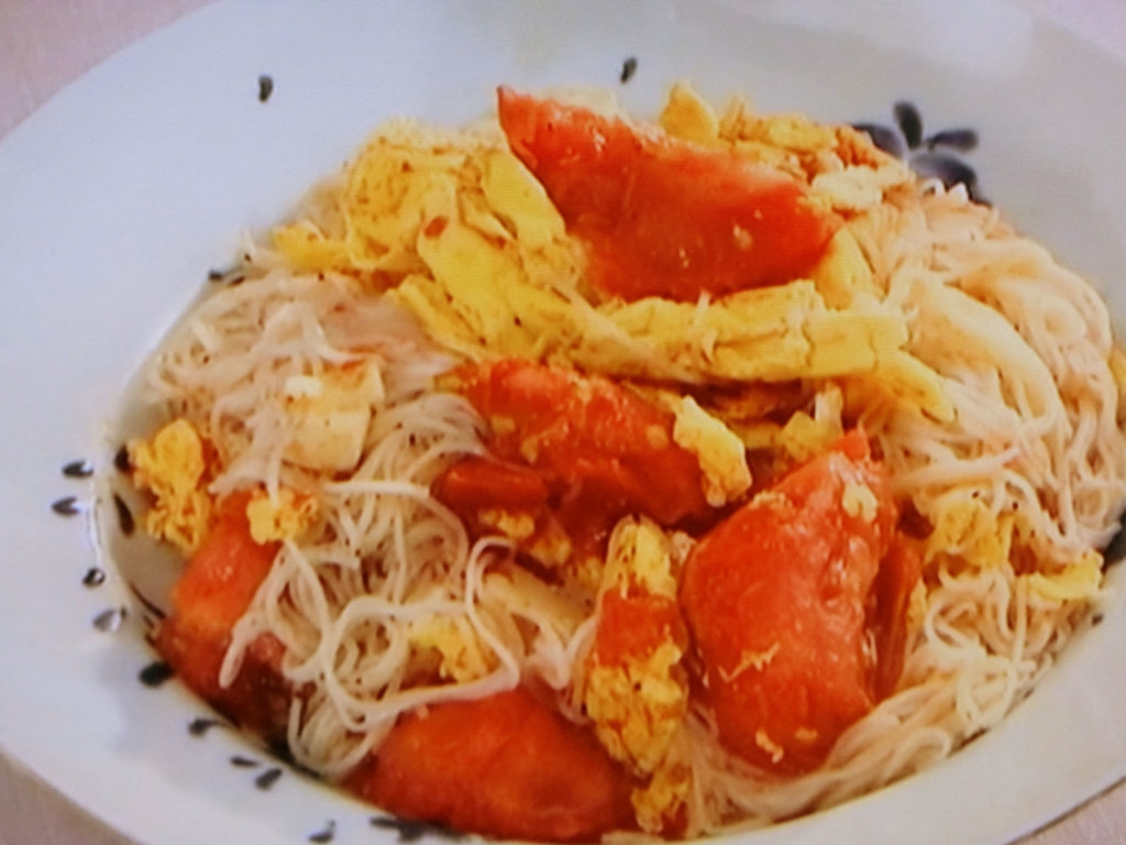 【おかずのクッキング】トマト卵の炒めそうめんのレシピ・ウー・ウェン