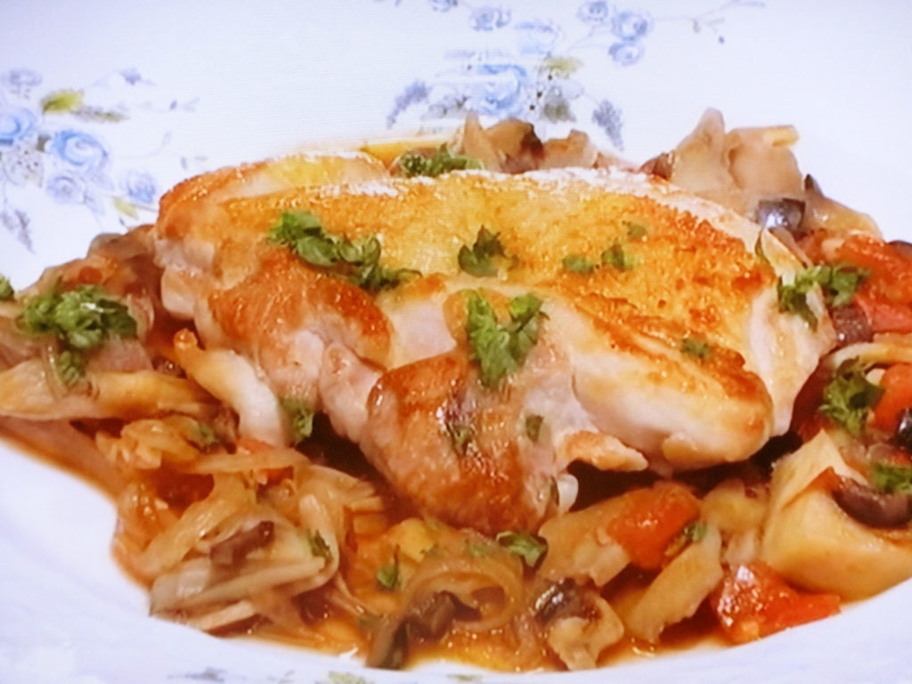 【キューピー３分クッキング】鶏肉のソテー 舞茸オリーブソースのレシピ・田口成子