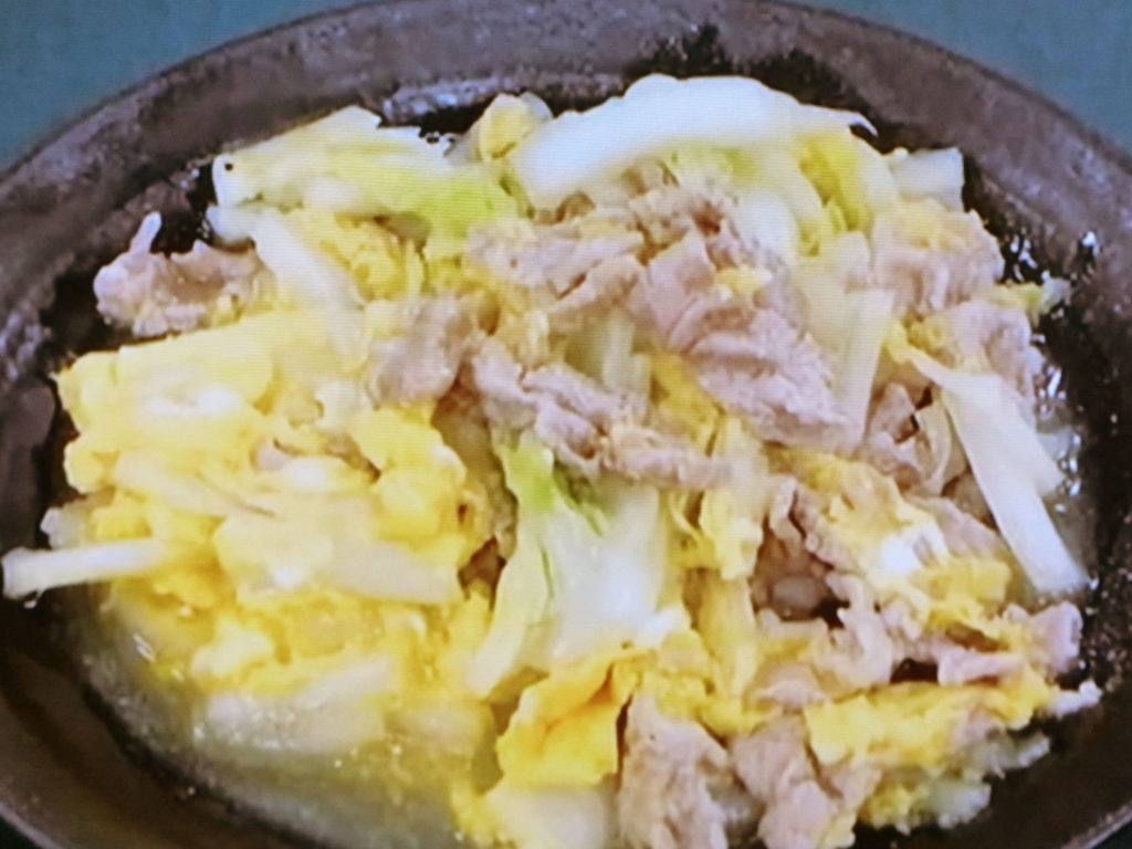 【きょうの料理】豚肉と白菜の卵とじのレシピ・斉藤辰夫