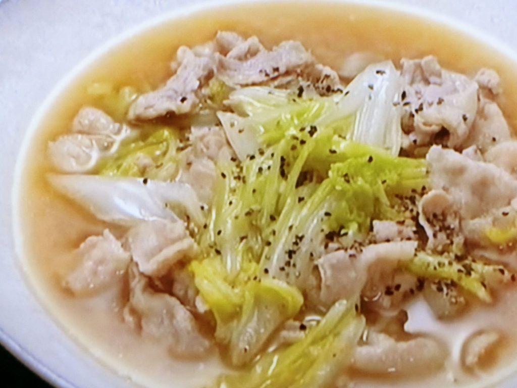 【きょうの料理】豚バラ肉と白菜のみそバタースープのレシピ・高谷亜由