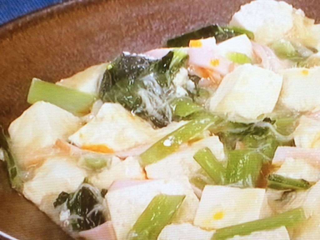 【キューピー３分クッキング】青菜と豆腐のとろみ炒めのレシピ・田口成子