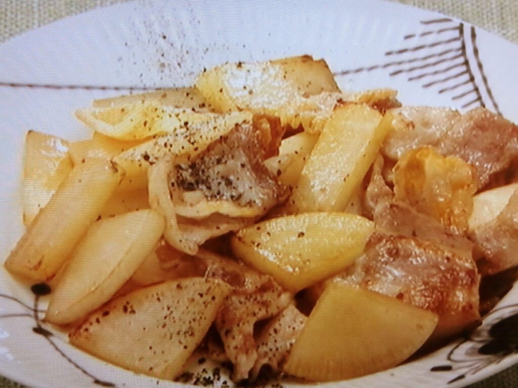 【おかずのクッキング】大根と豚バラ炒めのレシピ・土井善晴