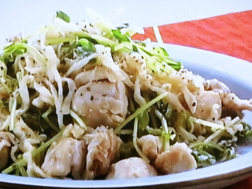 【きょうの料理】鶏肉と豆苗の塩にんにく炒めのレシピ・ゆーママ,松本ゆうみ,松本有美・松本有美,松本ゆうみ,ゆーママ