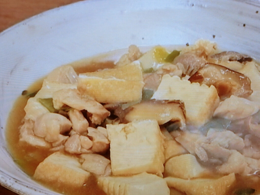 【キューピー３分クッキング】鶏肉、厚揚げ、干し椎茸の炒め煮のレシピ・田口成子