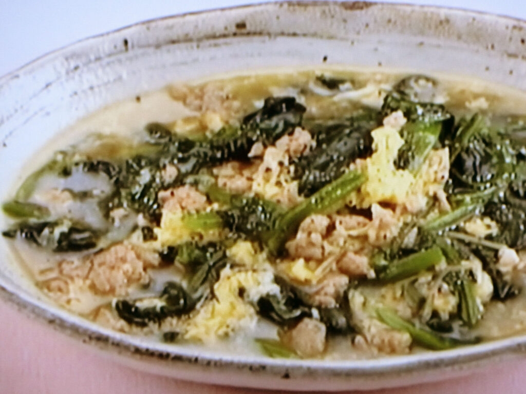 【上沼恵美子のおしゃべりクッキング】ほうれん草のそぼろ卵あんのレシピ・上沼恵美子・岡本健二
