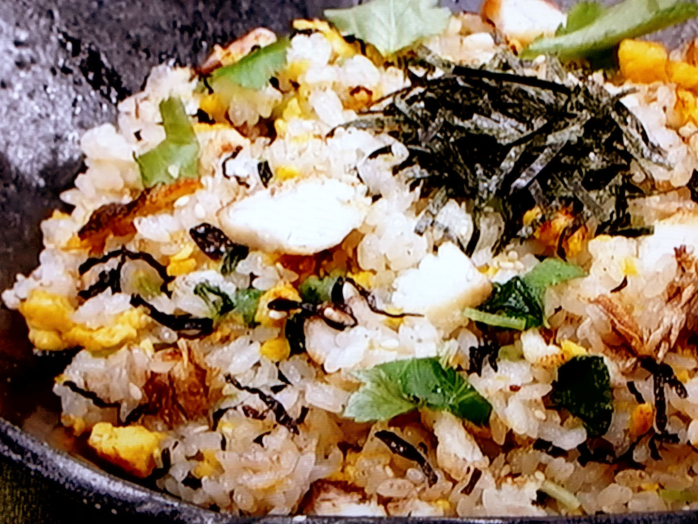 【ノンストップ】鯛とミツバのチャーハンのレシピ・笠原将弘・笠原将弘のおかず道場