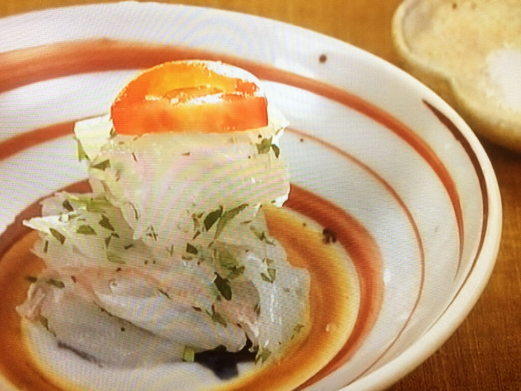 【きょうの料理】たいの刺身　たたき木の芽塩のレシピ・大原千鶴