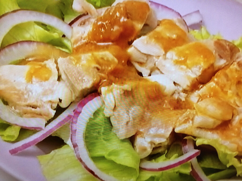 【きょうの料理】蒸し鶏の梅ラー油だれのレシピ・重信初江