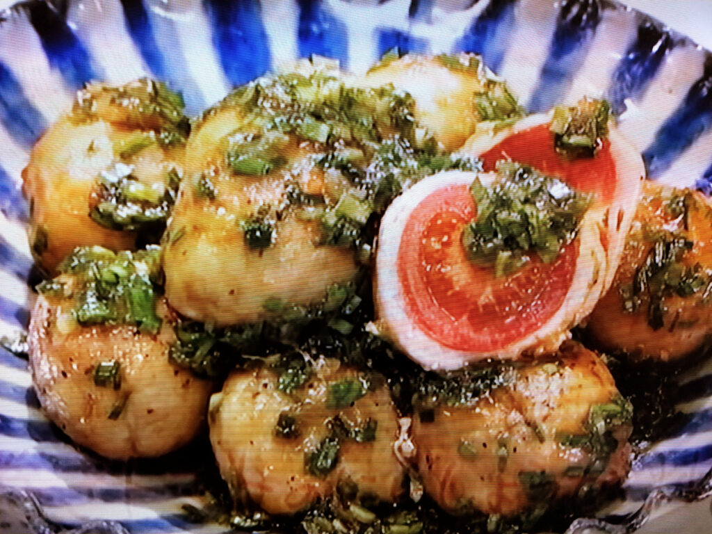 【きょうの料理】肉巻きトマトのにらしょうが炒めのレシピ・栗原心平