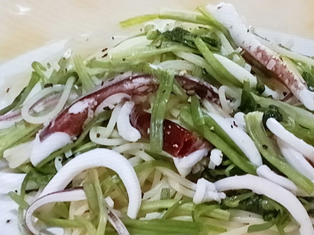 【キューピー３分クッキング】いかとせりのスパゲティのレシピ・石原洋子