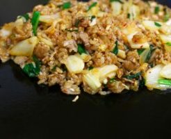あさイチのレシピ・白菜の外葉と塩昆布納豆チャーハン