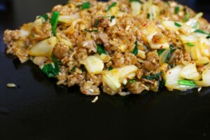 あさイチのレシピ・白菜の外葉と塩昆布納豆チャーハン