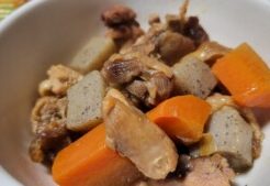 キューピー３分クッキングのレシピ・鶏肉とごぼうの山椒梅酒煮
