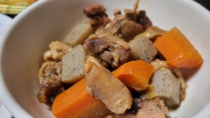キューピー３分クッキングのレシピ・鶏肉とごぼうの山椒梅酒煮