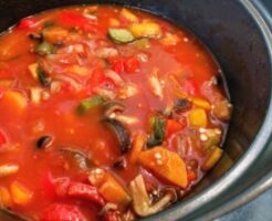 ヒルナンデスのレシピ・しっかり干しキノコのトマトスープ