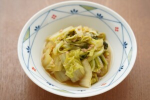きょうの料理のレシピ・白菜の葉のあえ物