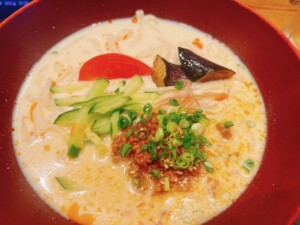 ノンストップのレシピ・キノコたっぷり豆乳担々うどん