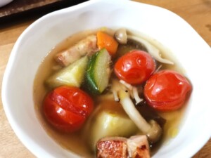 キューピー3分クッキングのレシピ・たらと白菜のスープ煮