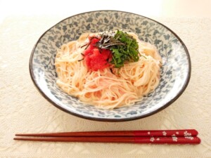 男子ごはんのレシピ・しそと明太子の和え麺