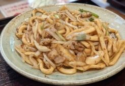 どさんこワイド179のレシピ・塩豆腐の焼きうどん