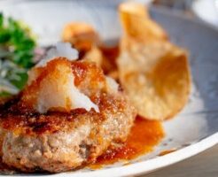 どさんこワイド179のレシピ・豚コマバーグの大根添え