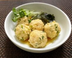 キューピー3分クッキングのレシピ・山椒鶏だんごの煮もの