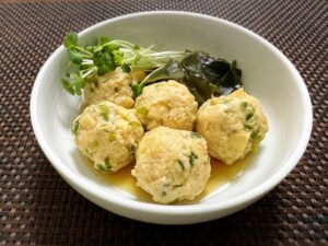 キューピー3分クッキングのレシピ・山椒鶏だんごの煮もの