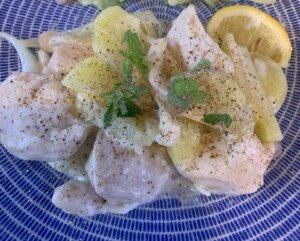 きょうの料理のレシピ・鶏肉のレモンワイン蒸し煮
