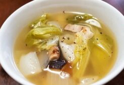 きょうの料理のレシピ・春キャベツと新しょうがのスープ