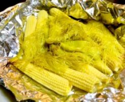 青空レストランのレシピ・ヤングコーンのバター醤油焼き