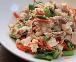 どさんこワイド179のレシピ・山椒味噌豆腐とニラの炒め物
