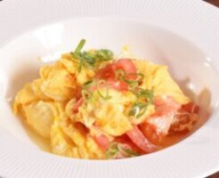 きょうの料理のレシピ・トマトとえびの卵炒めしょうがあん