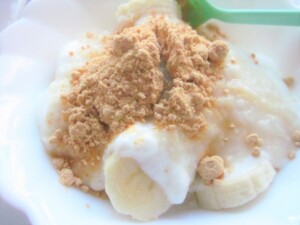ひるおびのレシピ・バナナヨーグルトアイスのきなこがけ