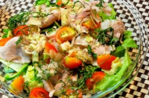 ノンストップのレシピ・夏野菜たっぷり豚しゃぶサラダ