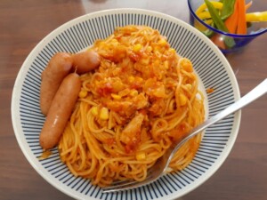 昼めし旅のレシピ・トマトのマヨコーンパスタ