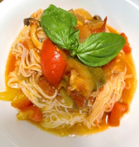 水野真紀の魔法のレストランのレシピ・夏野菜のイタリアンそうめん