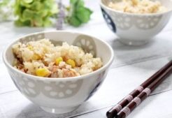 食卓のひみつのレシピ・鶏むね肉とトウモロコシの炊き込みご飯