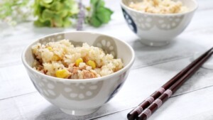 食卓のひみつのレシピ・鶏むね肉とトウモロコシの炊き込みご飯