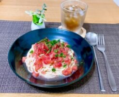 相葉マナブのレシピ・塩昆布あえトマトの冷製パスタ