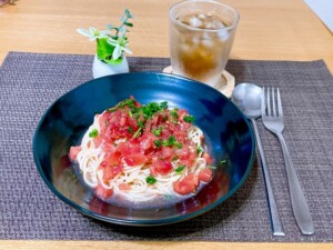 相葉マナブのレシピ・塩昆布あえトマトの冷製パスタ