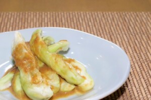 昼めし旅のレシピ・ナスのヨーグルト味噌ソースがけ