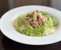 きょうの料理ビギナーズのレシピ・ツナと水菜のあえ麺