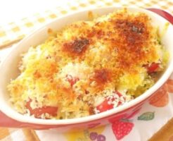きょうの料理ビギナーズのレシピ・トマトとかじきのパン粉焼き