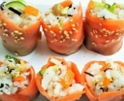 ZIPのレシピ・リゾットと素焼き野菜の生ハムロールずし