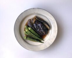 きょうの料理のレシピ・なすとオクラとトマトの焼きびたし