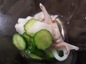 きょうの料理のレシピ・きゅうりとわかめといかの酢の物