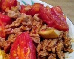 ノンストップのレシピ・トマトと豚肉の春雨炒め