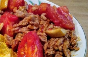 ノンストップのレシピ・トマトと豚肉の春雨炒め