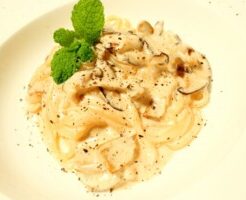 ノンストップのレシピ・干しシイタケの即戻しクリームパスタ