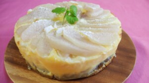 青空レストランのレシピ・梨のレアチーズケーキ